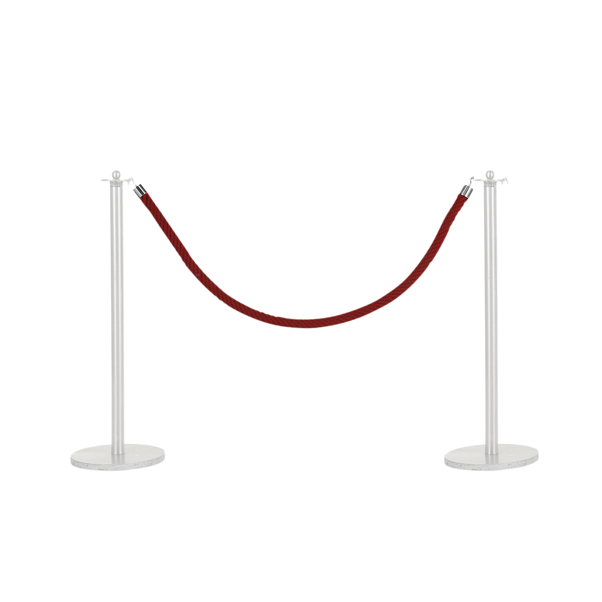 Rote Absperrkordel mit Chromhaken, Länge 150 cm