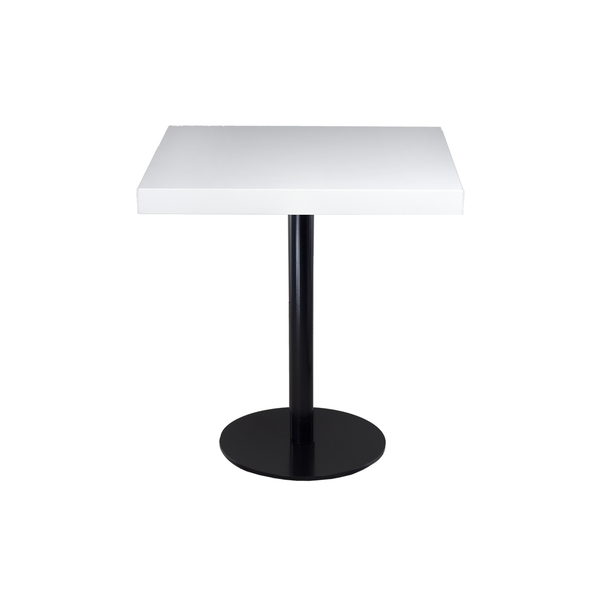 dieeventausstatter Sitztisch Modern black&white Platte weiss eckig