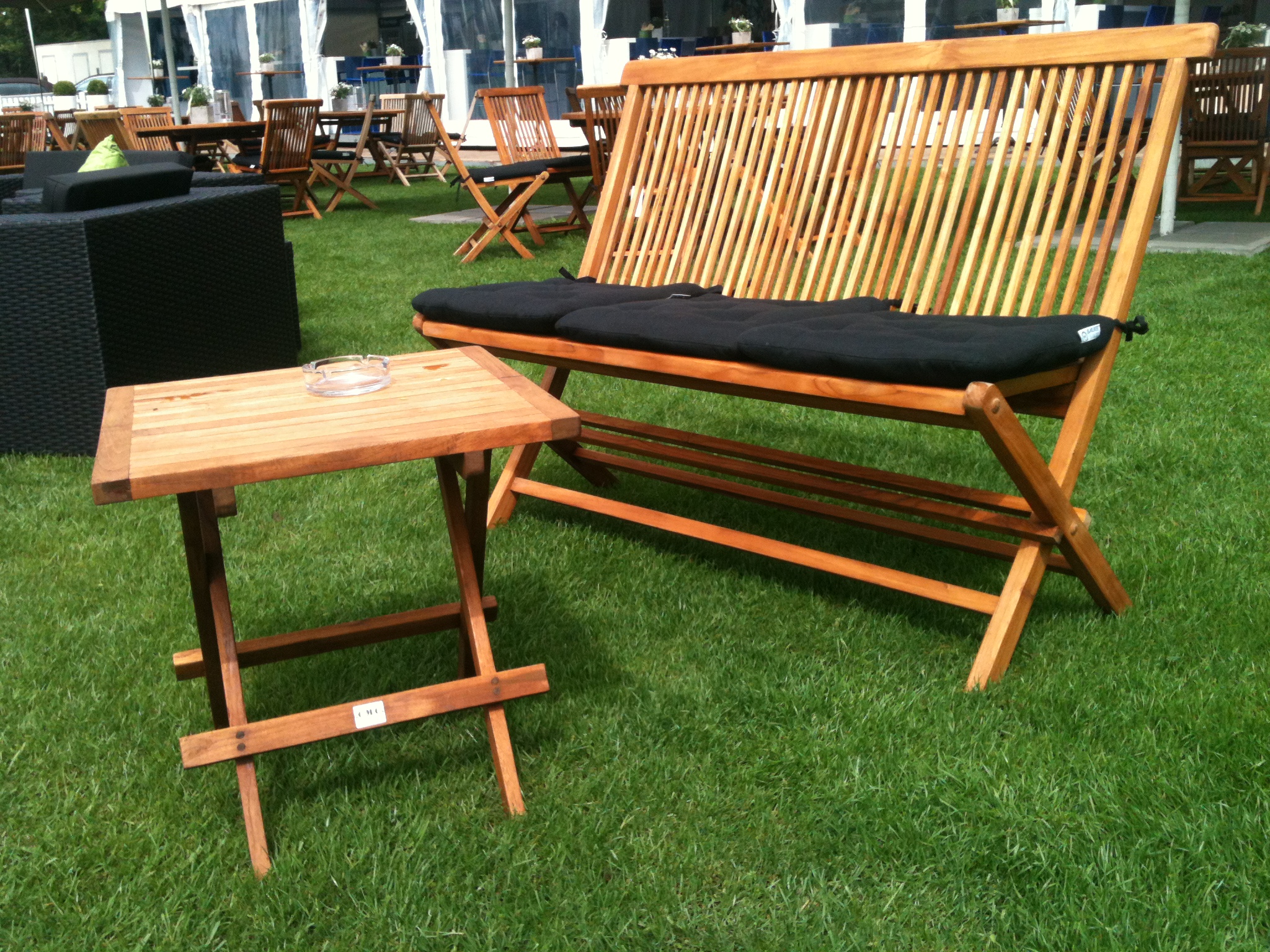 Teakholzklappbank, geölt – Bild 2