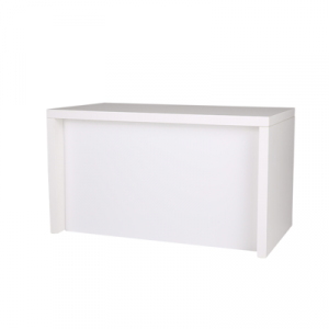 Brückensitztisch weiß, 130x70 cm mit Verblendung