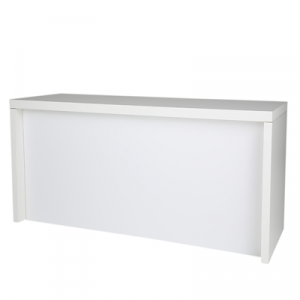 Brückensitztisch weiß, 200x70 cm mit Verblendung