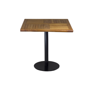 Sitztisch "Edition black" Teakholz, eckig 70x70 cm