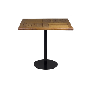 Sitztisch "Edition black" Teakholz, eckig 80cm x 80cm