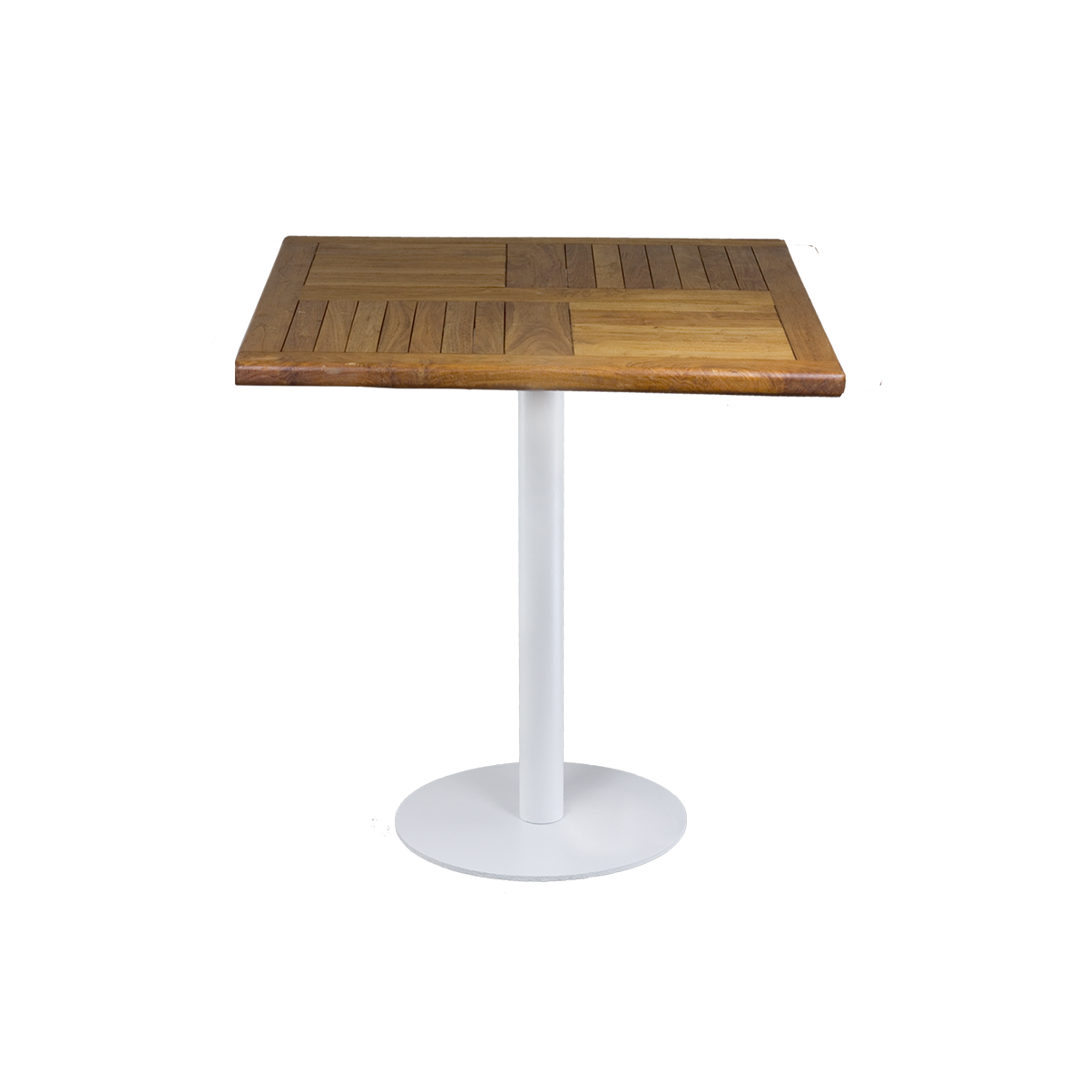 Sitztisch "Edition white" Teakholz, eckig 70x70 cm