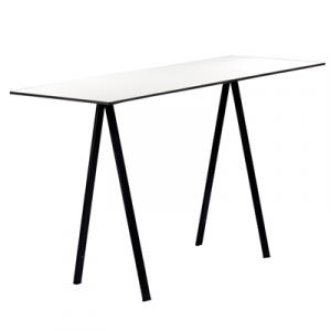 Stehtisch Ampere "Edition black" Outdoor weiß, 70cm x 180cm