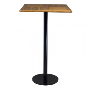 Stehtisch "Edition black" Teakholz, 70cm x 70cm