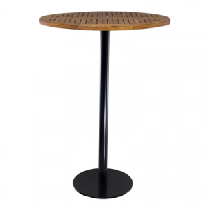 Stehtisch "Edition black" Teakholz, 80cmØ